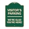 Signmission Reserved Parking Visitor Parking Were Glad Youre Here! Heavy-Gauge Alum, 24" x 18", G-1824-23015 A-DES-G-1824-23015 - alternate 1